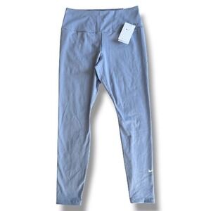 Nike One High Rise Training Leggings Women's Size L Full‎ Length Blue Gray
